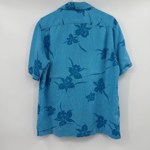 Hilo Hattie Hawaiian Shirt Men Medium Vintage Blue Short Sleeve Button Up Rayon - Picture 5 of 10
